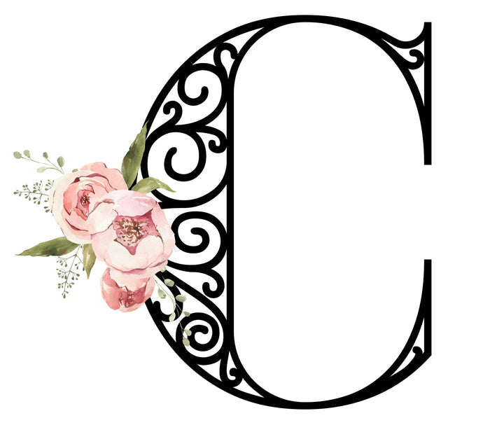 Floral Letters: Letter C - Kids Softstyle Tee - Whippie's