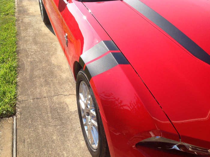 FORD MUSTANG CARBON FIBER DOUBLE FENDER HASH RACING STRIPES GT 0073