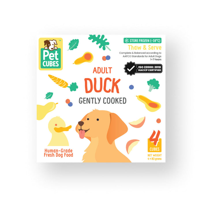Frozen Fresh Human-Grade Gently Cooked Duck Adult Dog Food