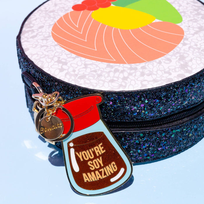 glitter metal keychain - soy sauce