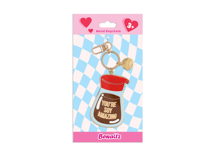 glitter metal keychain - soy sauce