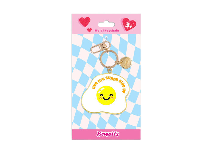 glitter metal keychain - sunny eggy