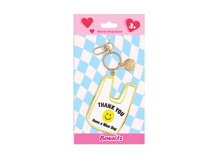 Glitter Metal Keychain - Thank You Bag