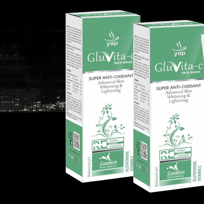 Gluvita - C Super Anti - Oxidant Advanced Skin Whitening & Lightening Face Wash - Cosmosentials