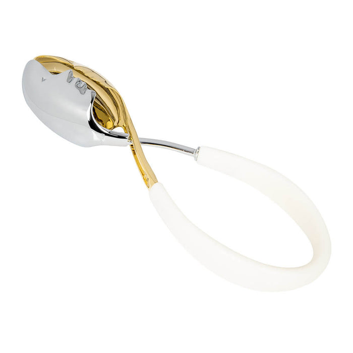 Gold/Silver Kiss White Salad Tongs