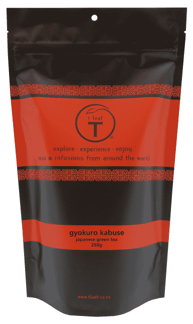 Gyokuro kabuse 250g foil pouch detail view | loose leaf tea New Zealand | t leaf T
