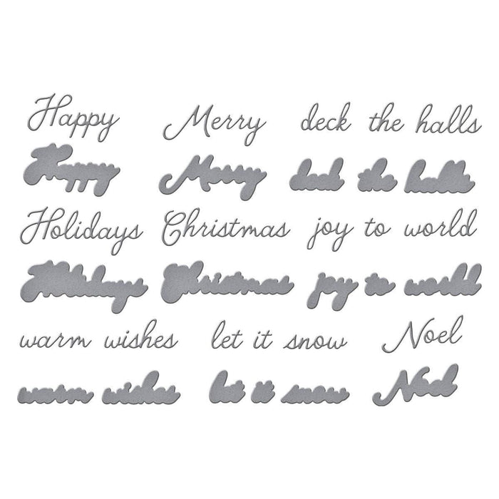 Handwritten Holiday Sentiments Etched Dies by Simon Hurley