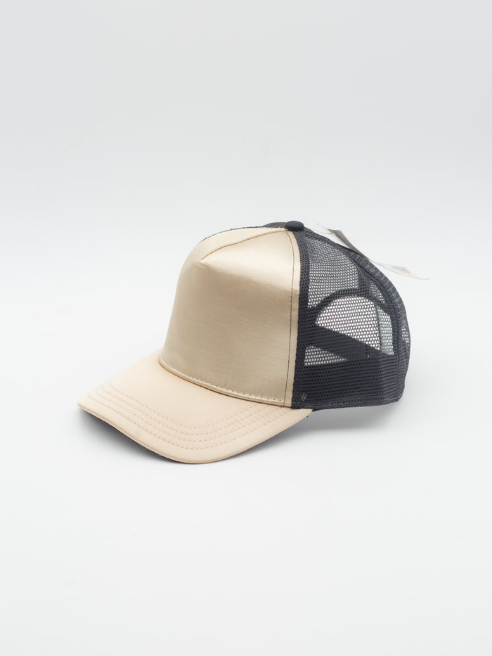 High Profile Trucker Satin Champagne/Black