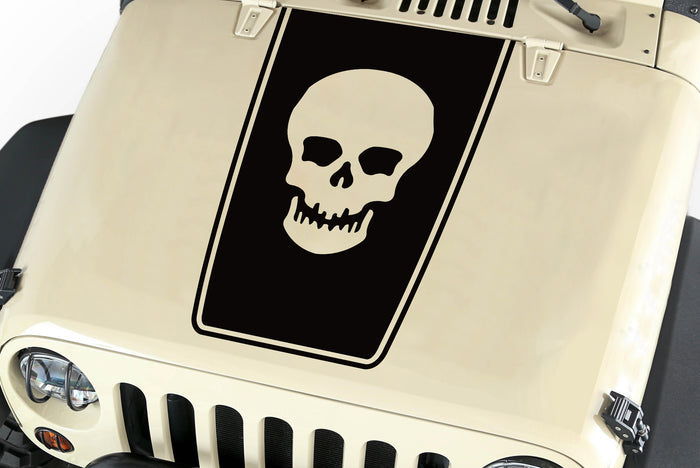 Hood Blackout Skull Vinyl Decal Sticker (20) fits: Jeep Wrangler JK TJ YJ