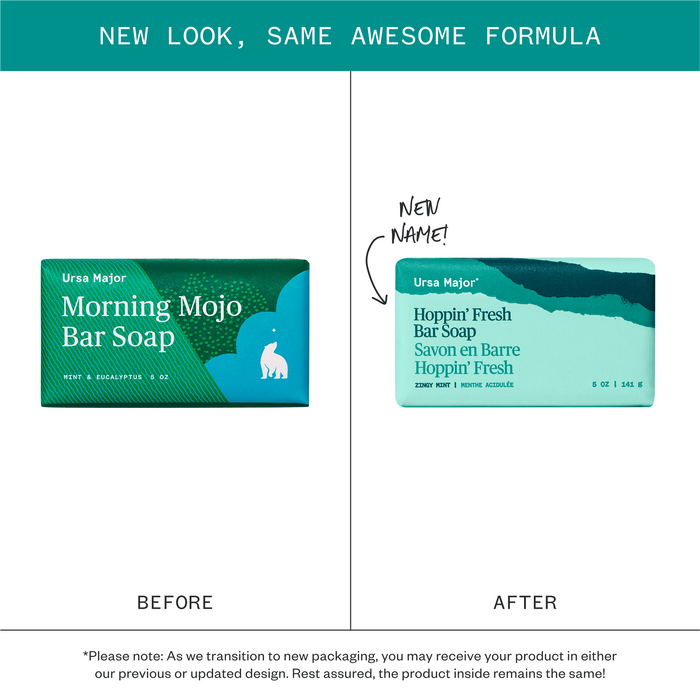 Ursa Major-Hoppin' Fresh Bar Soap-Body-HoppinFreshBarSoap_Primary_BeforeAfter_PDP_Repack_Wholesale_MAY25_UrsaMajor_01669b40-88ce-4661-86a5-56e82403f27e-The Detox Market |