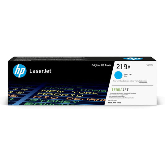 HP 219A Cyan Original Laserjet Toner Cartridge Page Yield 1200 - W2191A