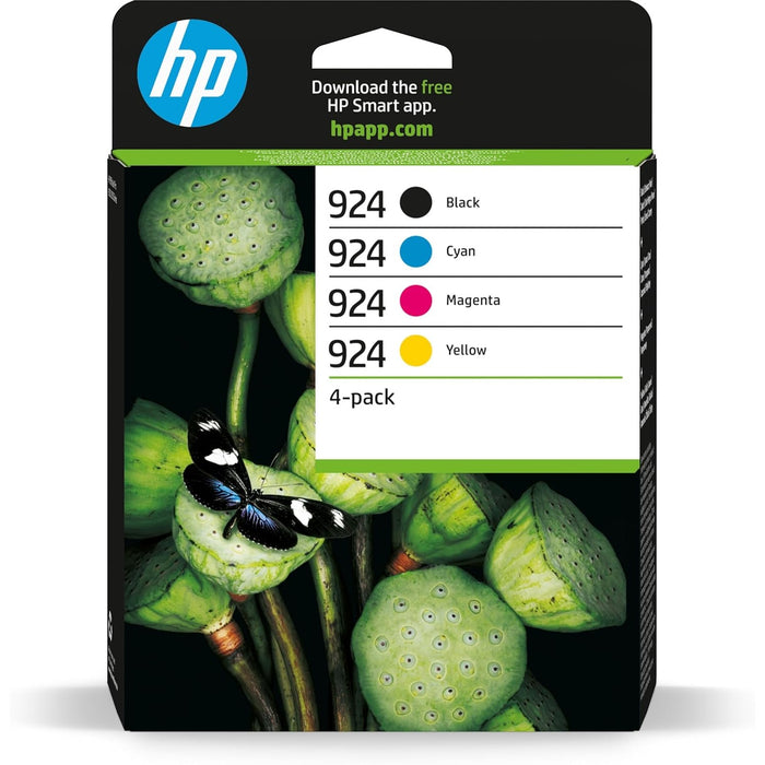 HP 924 4-pack Black/Cyan/Magenta/Yellow Original Ink Cartridges - 6C3Z1NE