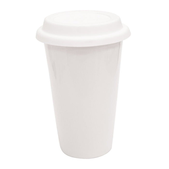 HPN ORCA Premium 10 oz. Sublimation Ceramic Tumbler with White Silicone Lid - 12 per Case - HeatPressNation