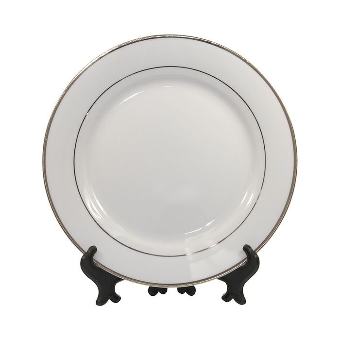 HPN SubliCraft 8" Sublimation Ceramic Plate with Gold Trim - 36 per Case - HeatPressNation