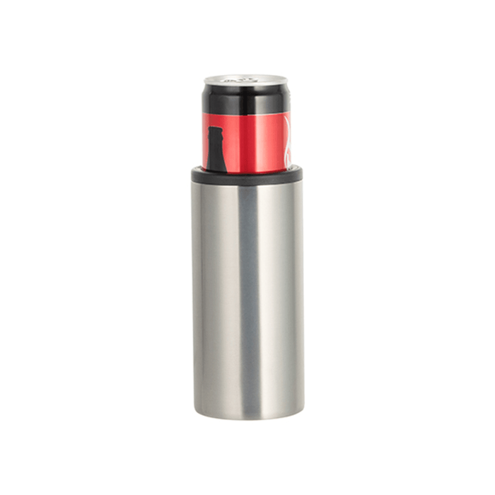 HPN SubliCraft Silver Sublimation Stainless Steel Can Cooler for Skinny 12 oz. Cans - HeatPressNation