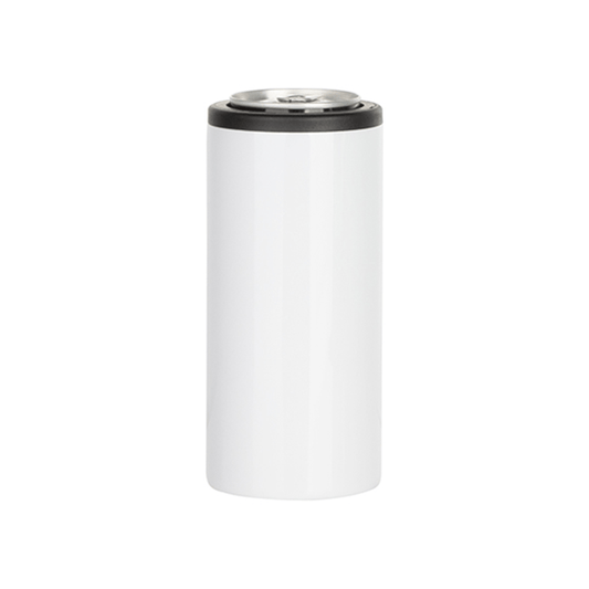 HPN SubliCraft White Sublimation Stainless Steel Can Cooler for Skinny 12 oz. Cans - HeatPressNation