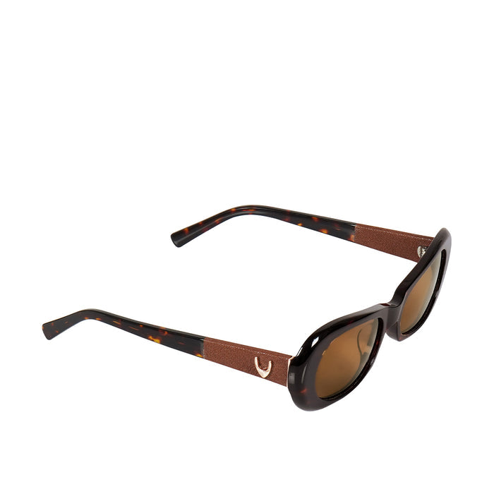 Hydra Women's Brown Retro Oval Sunglasses