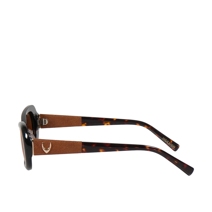 Hydra Women's Brown Retro Oval Sunglasses
