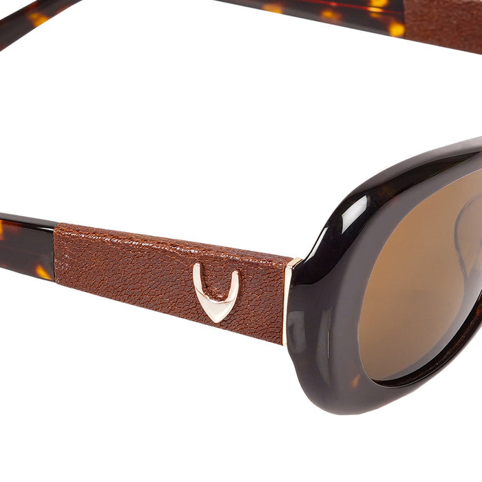 Hydra Women's Brown Retro Oval Sunglasses