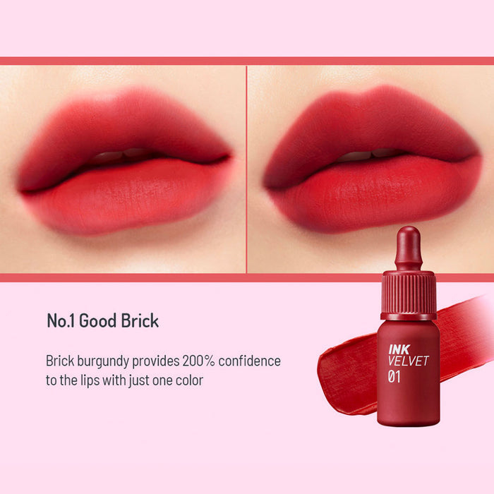 Peripera Ink Velvet Lip Tint #1 GOOD BRICK Nudie Glow Australia