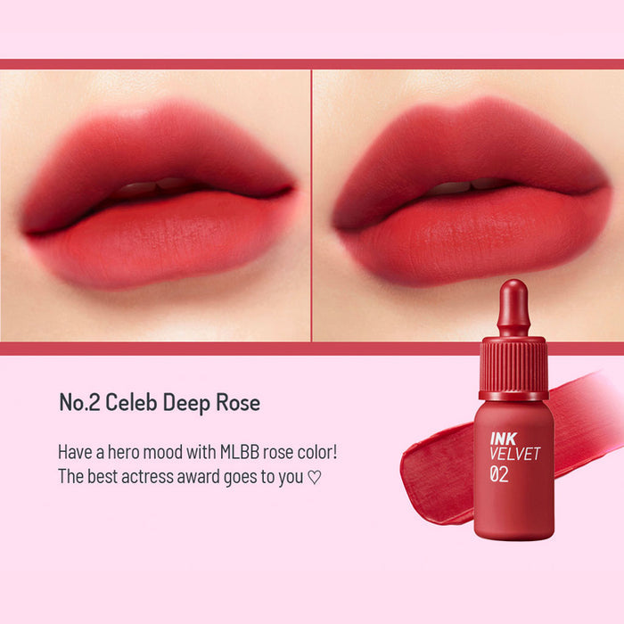 Peripera Ink Velvet Lip Tint #2 CELEB DEEP ROSE Nudie Glow Australia