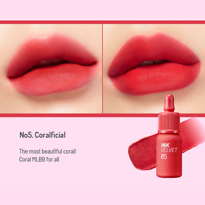 Peripera Ink Velvet Lip Tint #5 CORALFICIAL Nudie Glow Australia