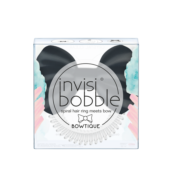 INVISIBOBBLE Bowtique True Black spiral hair ring meets bow