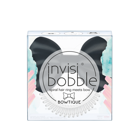 INVISIBOBBLE Bowtique True Black spiral hair ring meets bow