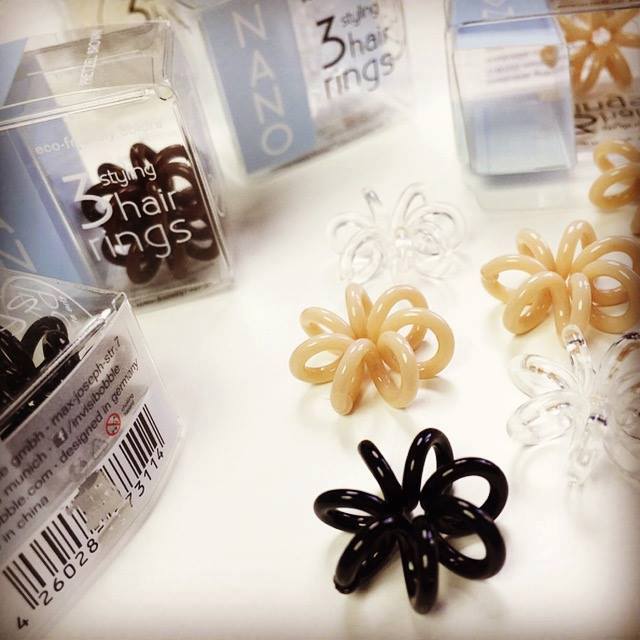 INVISIBOBBLE Nano True Black Hair Styling Ring with Strong Grip-Pack of 3