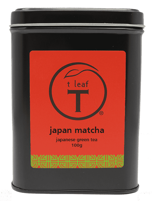 Japan matcha 100g + tin detail view | loose leaf tea New Zealand | t leaf T