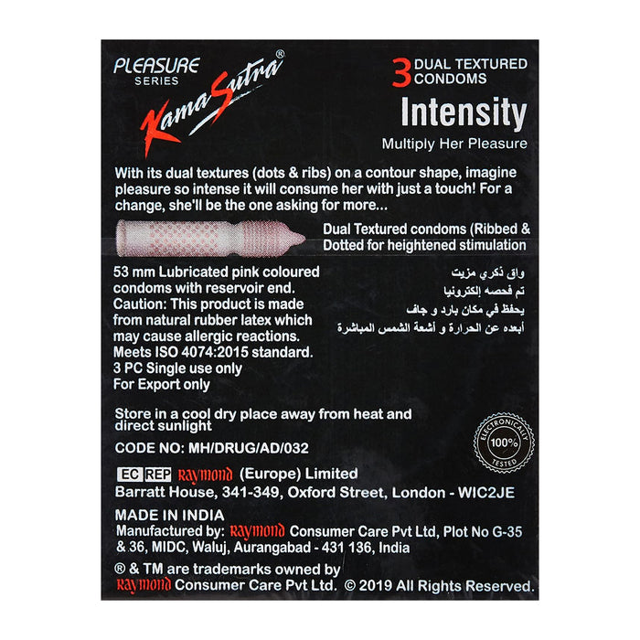 KamaSutra Intensity Condoms - Pack of 3, Condoms
