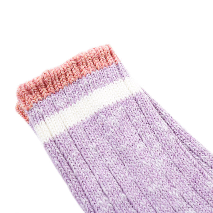 KAPITAL 60 YARNS IVY RAINBOWY HAPPY HEEL-HOLD SOCKS PURPLE X PINK