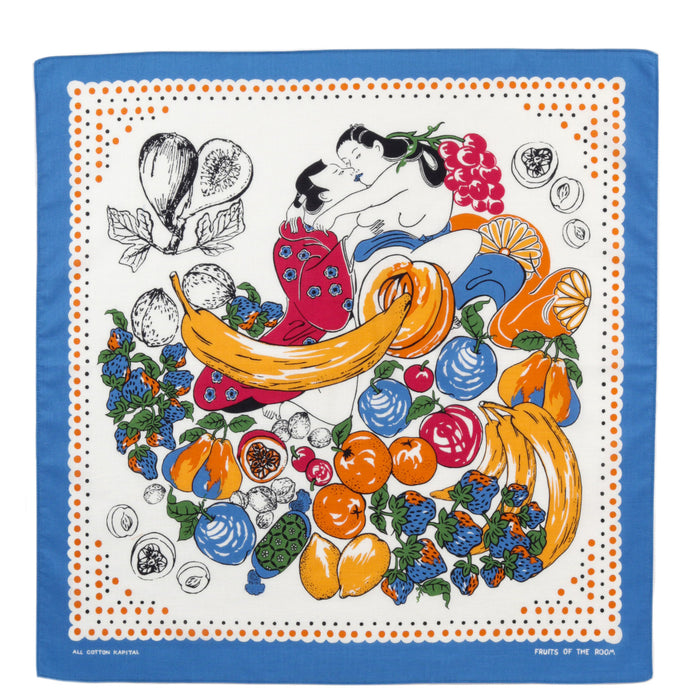 KAPITAL COLOR BANDANA FRUIT SHUNGA BLUE