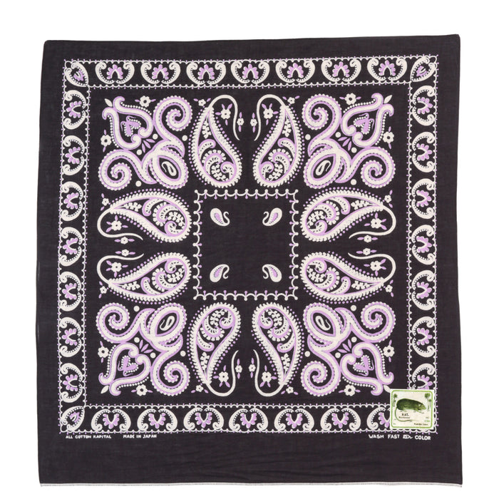 KAPITAL FASTCOLOR SELVEDGE BANDANA SAMBO PAISELY BLACK