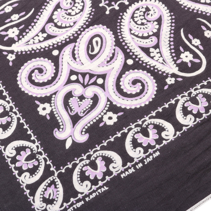 KAPITAL FASTCOLOR SELVEDGE BANDANA SAMBO PAISELY BLACK