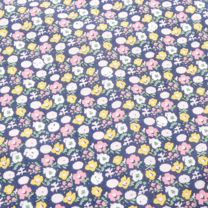 KAPITAL FASTCOLOR SELVEDGE BANDANA SKULL & FLOWER NAVY
