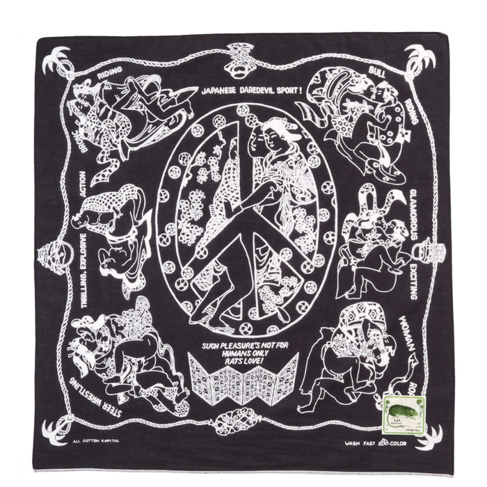 KAPITAL FASTCOLOR SELVEDGE BANDANA YOBAI BLACK