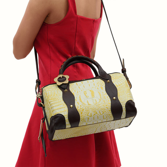 Kiko - 02 Yellow Leather Bowling Bag