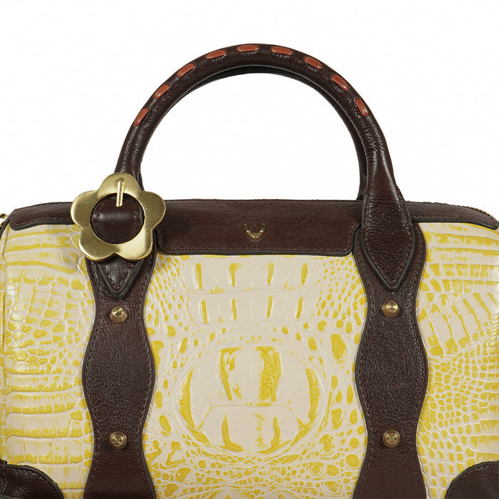 Kiko - 02 Yellow Leather Bowling Bag