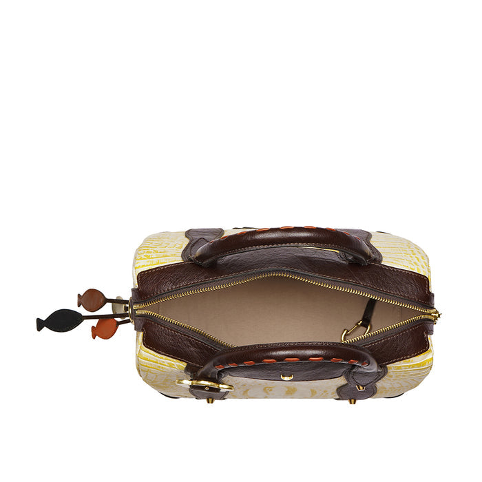 Kiko - 02 Yellow Leather Bowling Bag
