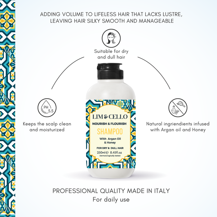 Lim & Cello Nourish & Flourish Shampoo 250 ml Pack of 2.