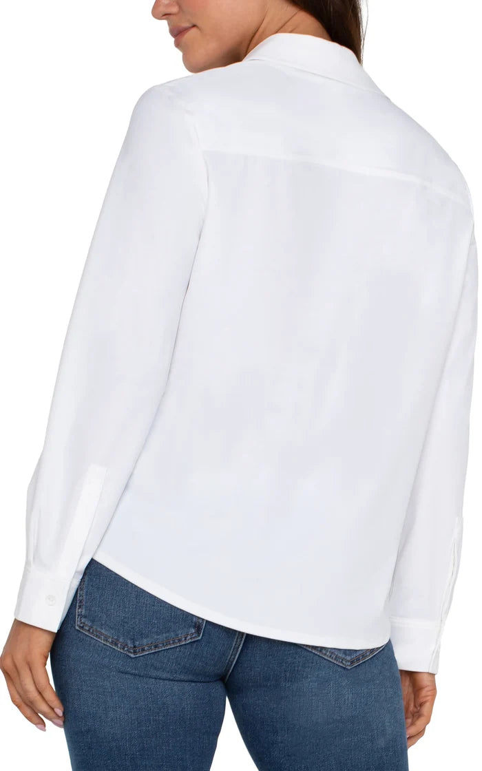 Long Sleeve Button Front Knit Shirt