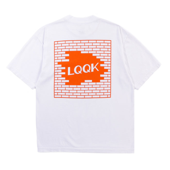LQQK STUDIO BRICK LOGO TEE WHITE / ORANGE