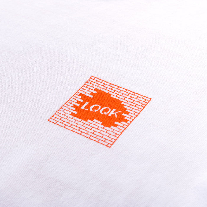 LQQK STUDIO BRICK LOGO TEE WHITE / ORANGE