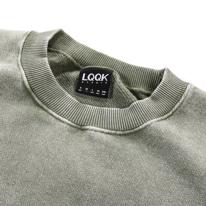 LQQK STUDIO FLOWER POWER CREW NECK SAGE GREEN