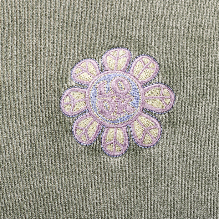 LQQK STUDIO FLOWER POWER CREW NECK SAGE GREEN