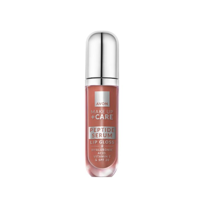 Avon Make Up +Care Peptide Serum Lip Gloss in shade Juicy Peach.