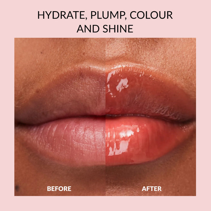 Avon Make Up +Care Peptide Serum Lip Gloss before and after.