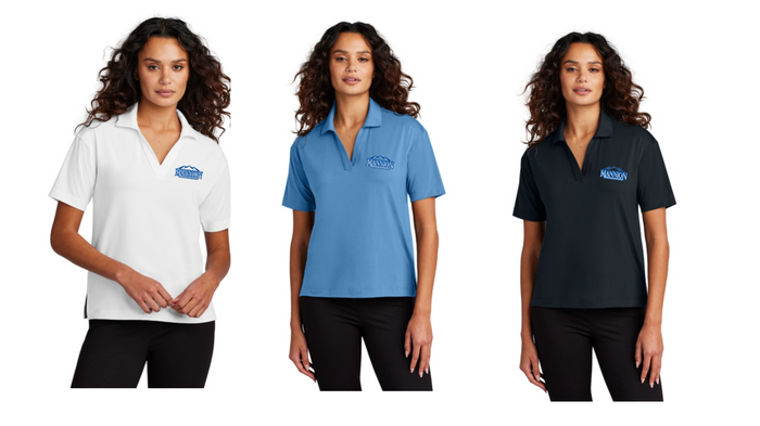 Mannion. Middle School Ladies Stretch Jersey Polo