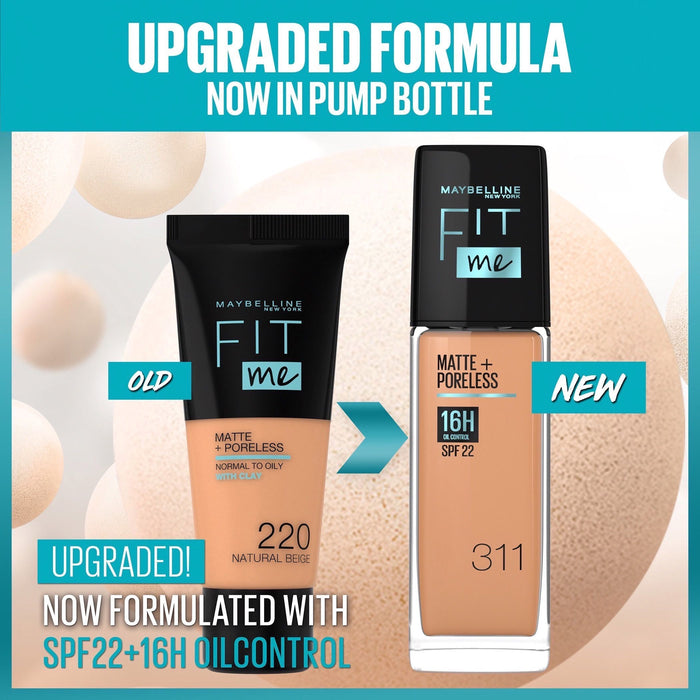 Maybelline Fit Me Matte Poreless Foundation SPF 22 Shade: 220 - Makkah Pharmacy